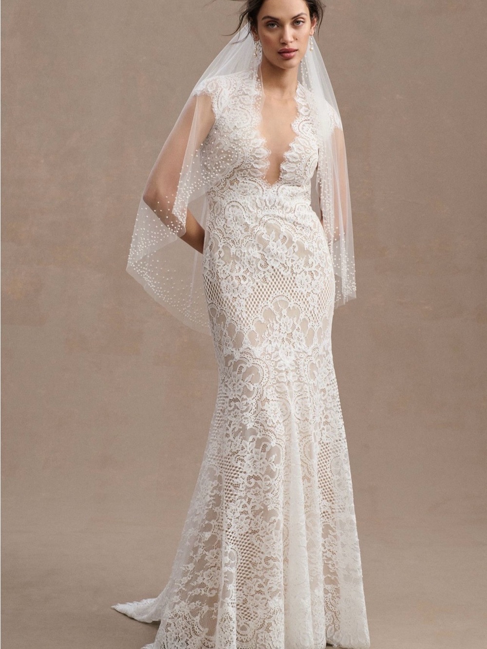 Wtoo by Watters Philomene Lace Cap Sleeve Dress Wedding gown